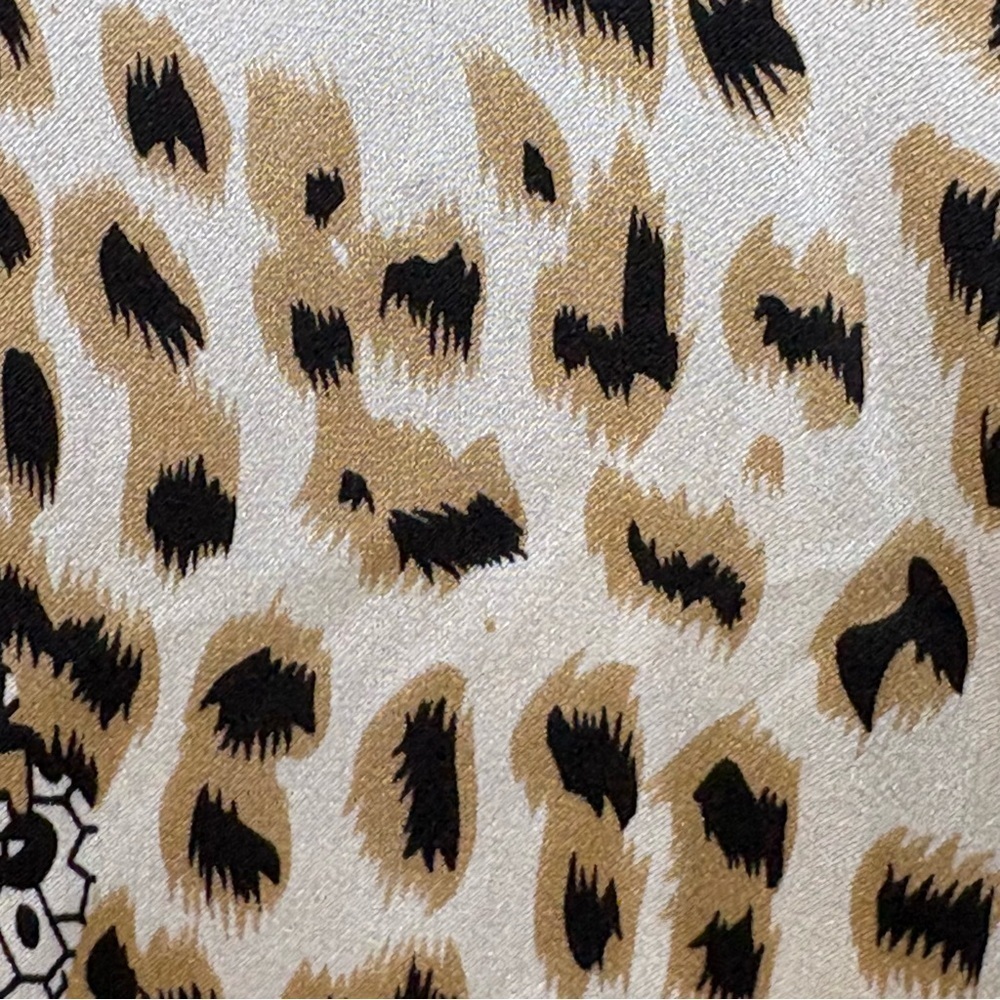 CAROLINE ROSE Vintage 100% Silk Long Tunic Blouse Top Shirt Leopard Snakeskin L - Picture 10 of 17